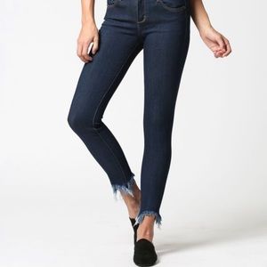 Hidden Jeans Raw Hem Med Wash Skinny Jeans Sz 29